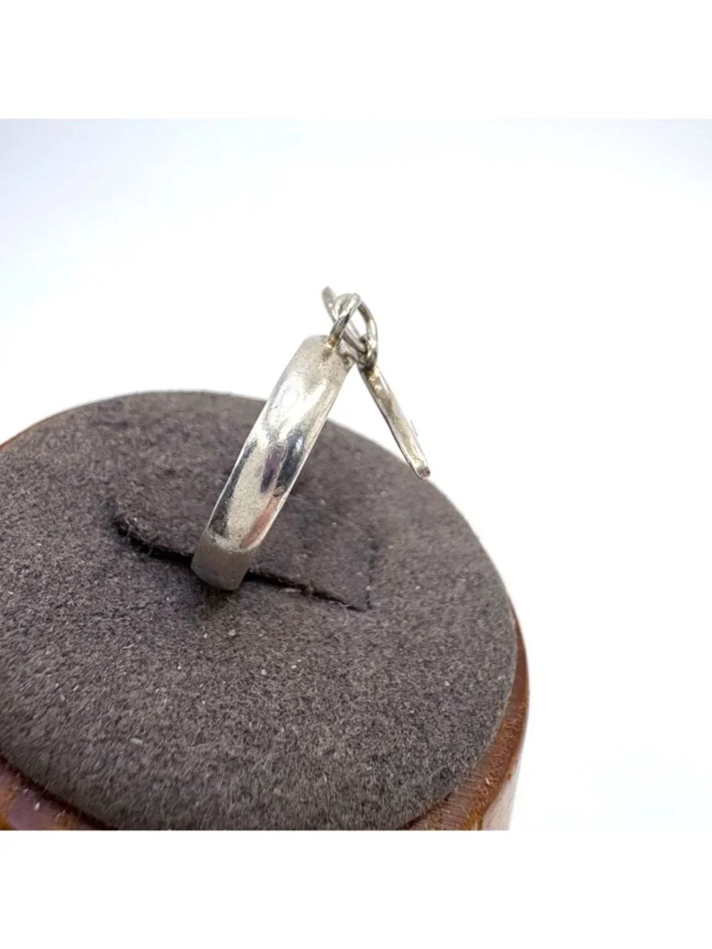 Dangling Longhorn Bull Charm Ring Sterling Silver 925 Size 6.5